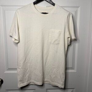 Taylor Stitch Short Sleeve Pocket T Shirt Mens 40 Medium Cream Heavyweight